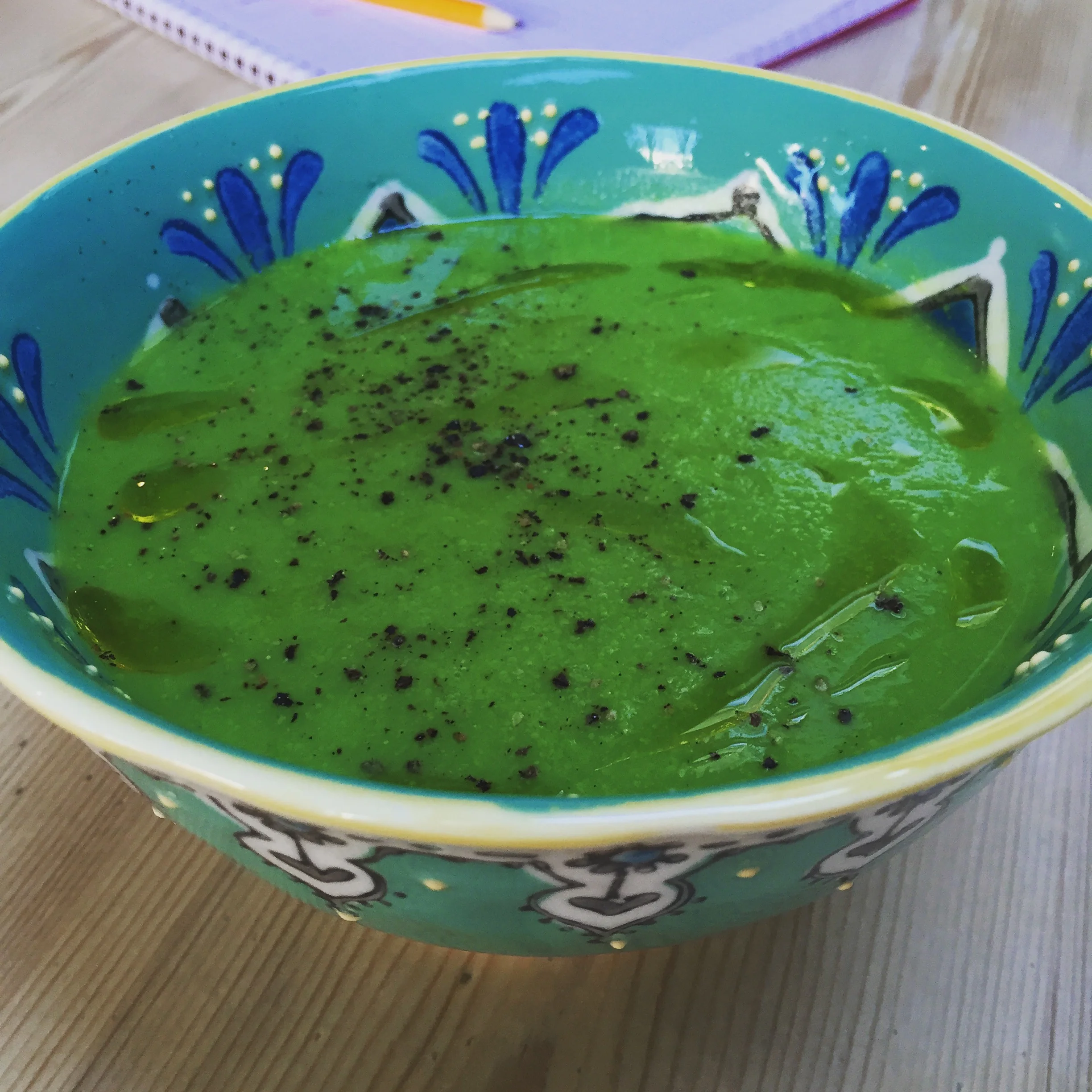 Easy Peasy Pea and Broad Bean Soup