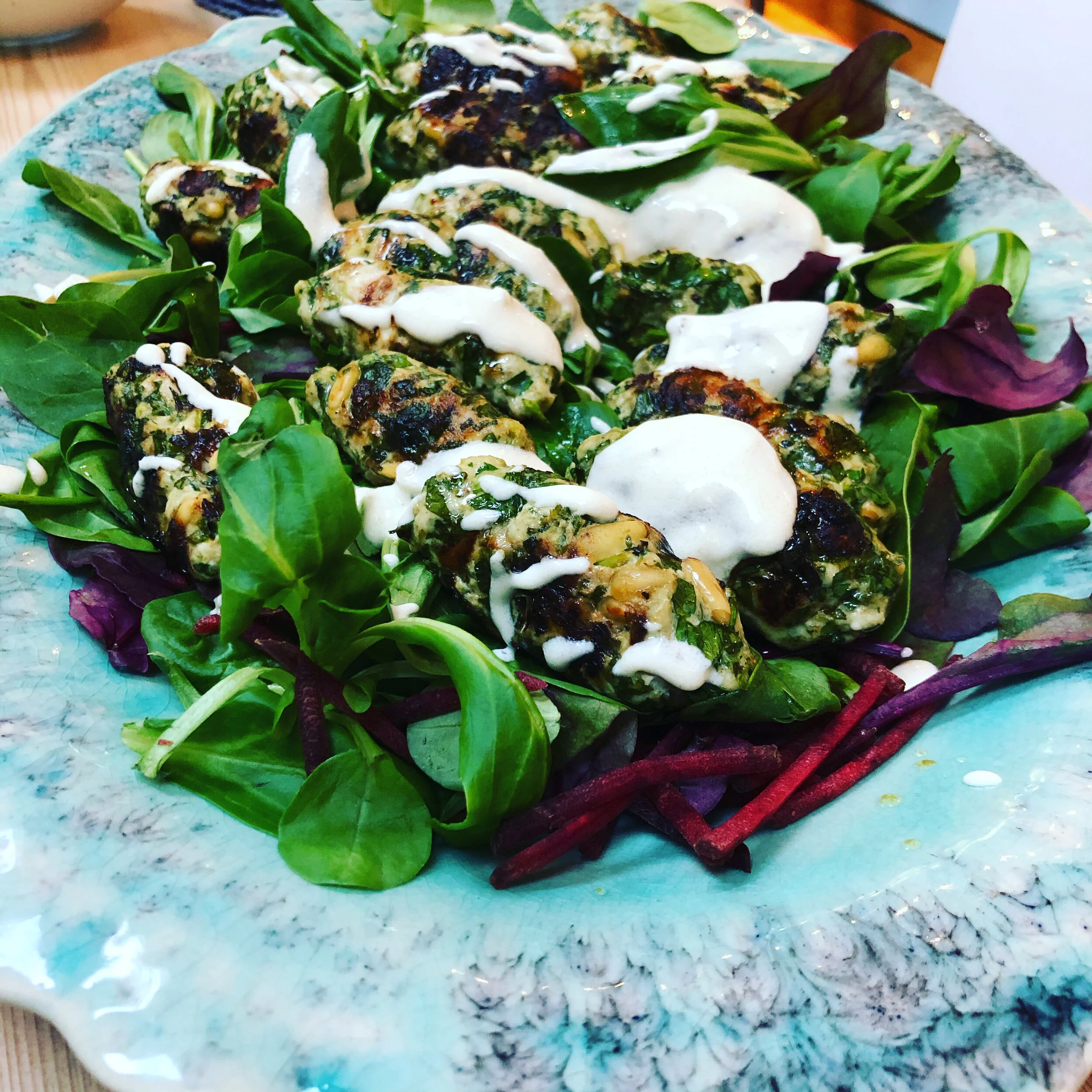 Turkey Koftas with Tahini Dressing