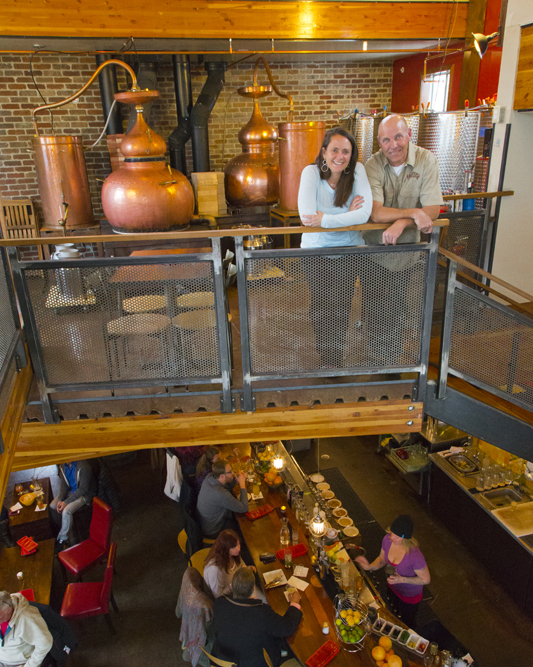 Karen and Brice Hoskin in the Distillery and Tasting Room in Crested Butte, Colorado