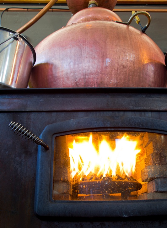 The still heats the wash to separate the alcohol from the rest of the liquid.