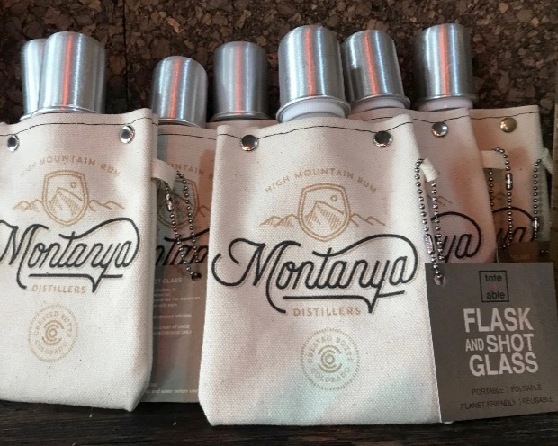 Carry your Montanya rums in a canvas flask for easy availability. Available in our online merchandise store !
