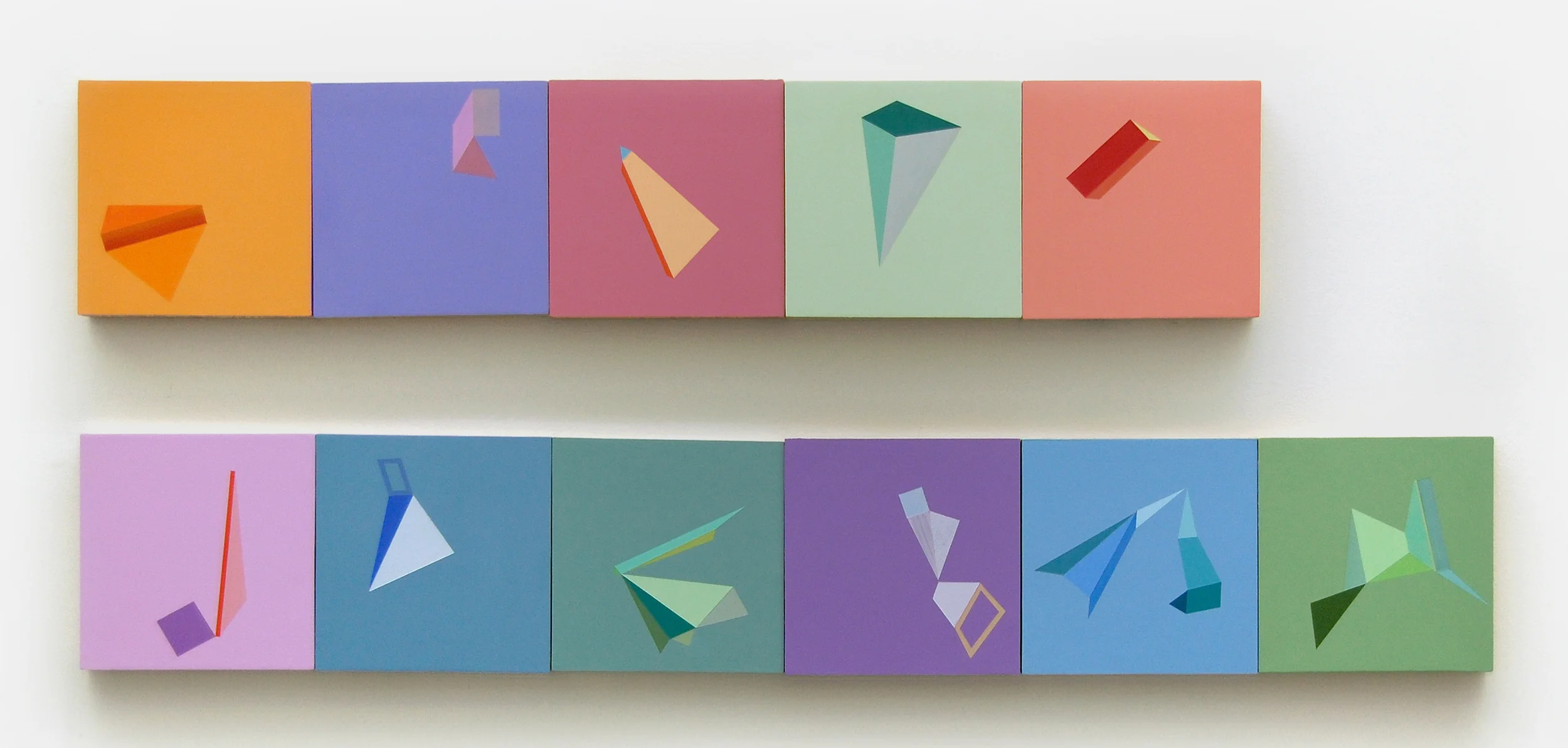 Untitled a through k , 7"x7"each, acrylic paint on panel, 2011-2012