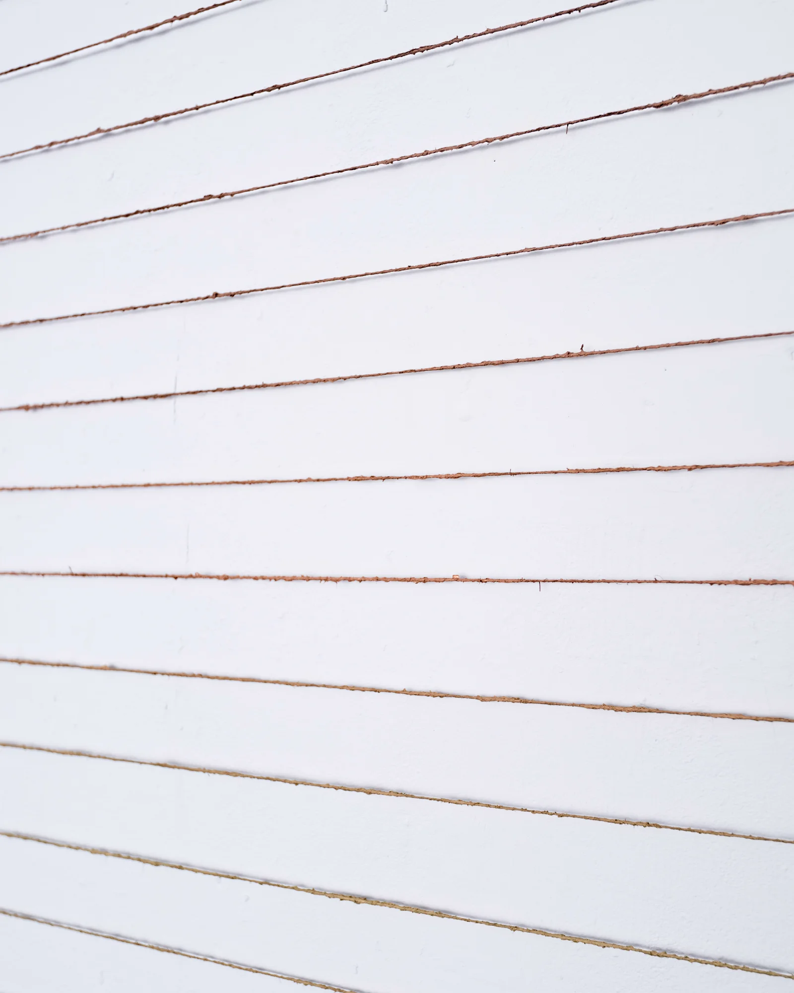 Four Hour Colour Index , 96"x120", acrylic paint on jute, fencing staples, 2016. Detail The State of a Small Sky , Zavitiz Gallery, 2016 Documentation by Peter Denton