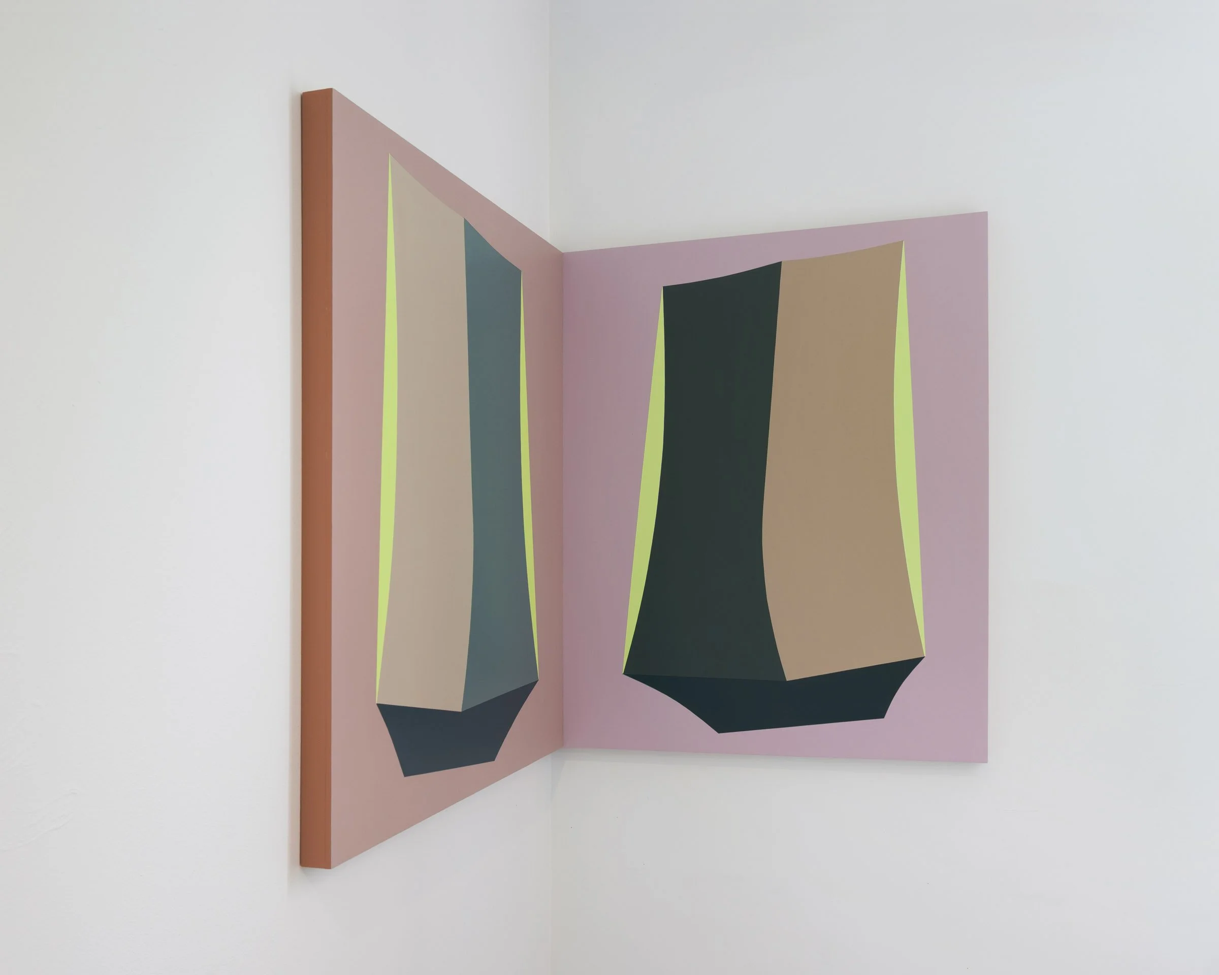   Niche Chat , acrylic on panel, 28 x 46 inches, 2025. photo by LFdocumentation 