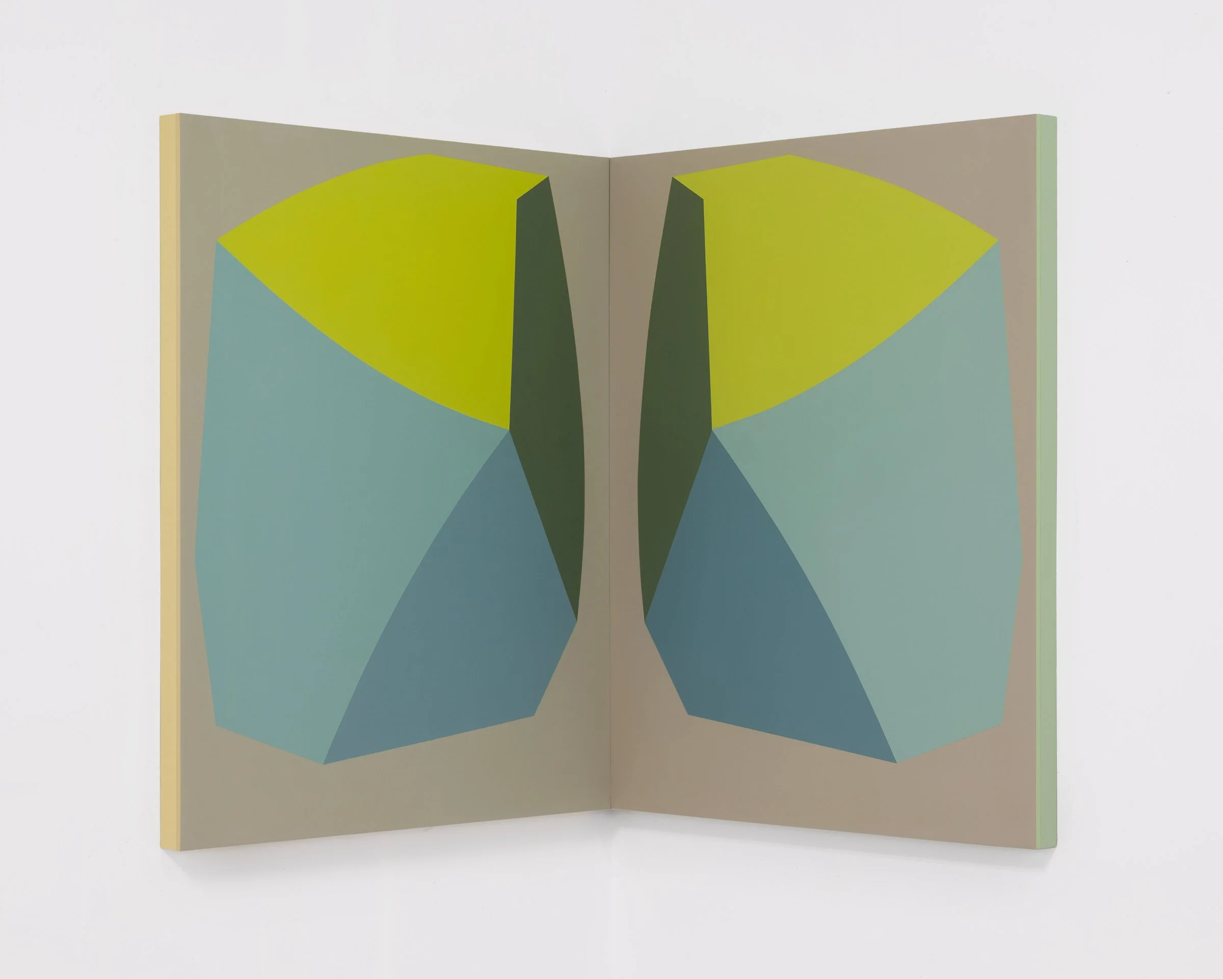   Median Planes , acrylic on panel, 28 x 46 inches, 2025. photo by LFdocumentation 