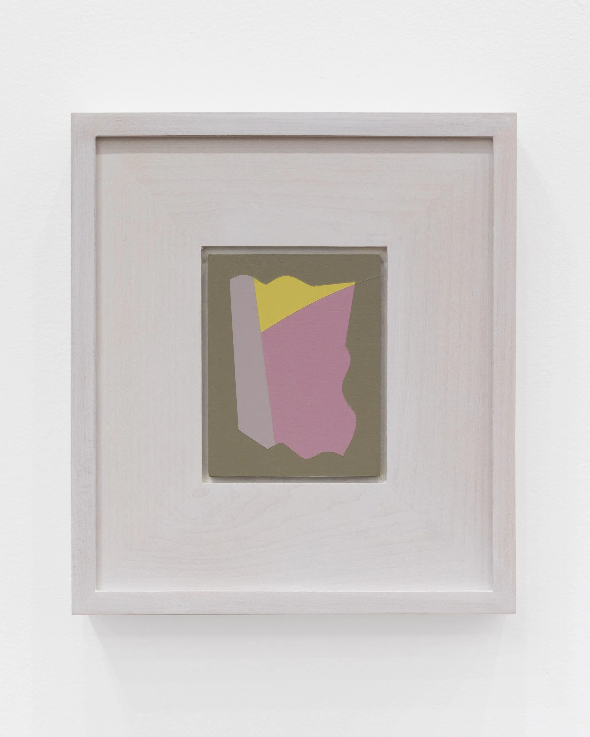   The Middle Feeling , acrylic on board, 4 5/8 x 3 9/16 inches (10 5/8 x 9 9/16 inches framed), 2023. Toronto Art Fair with Norberg Hall, 2025. Photo by LF Documentation.  