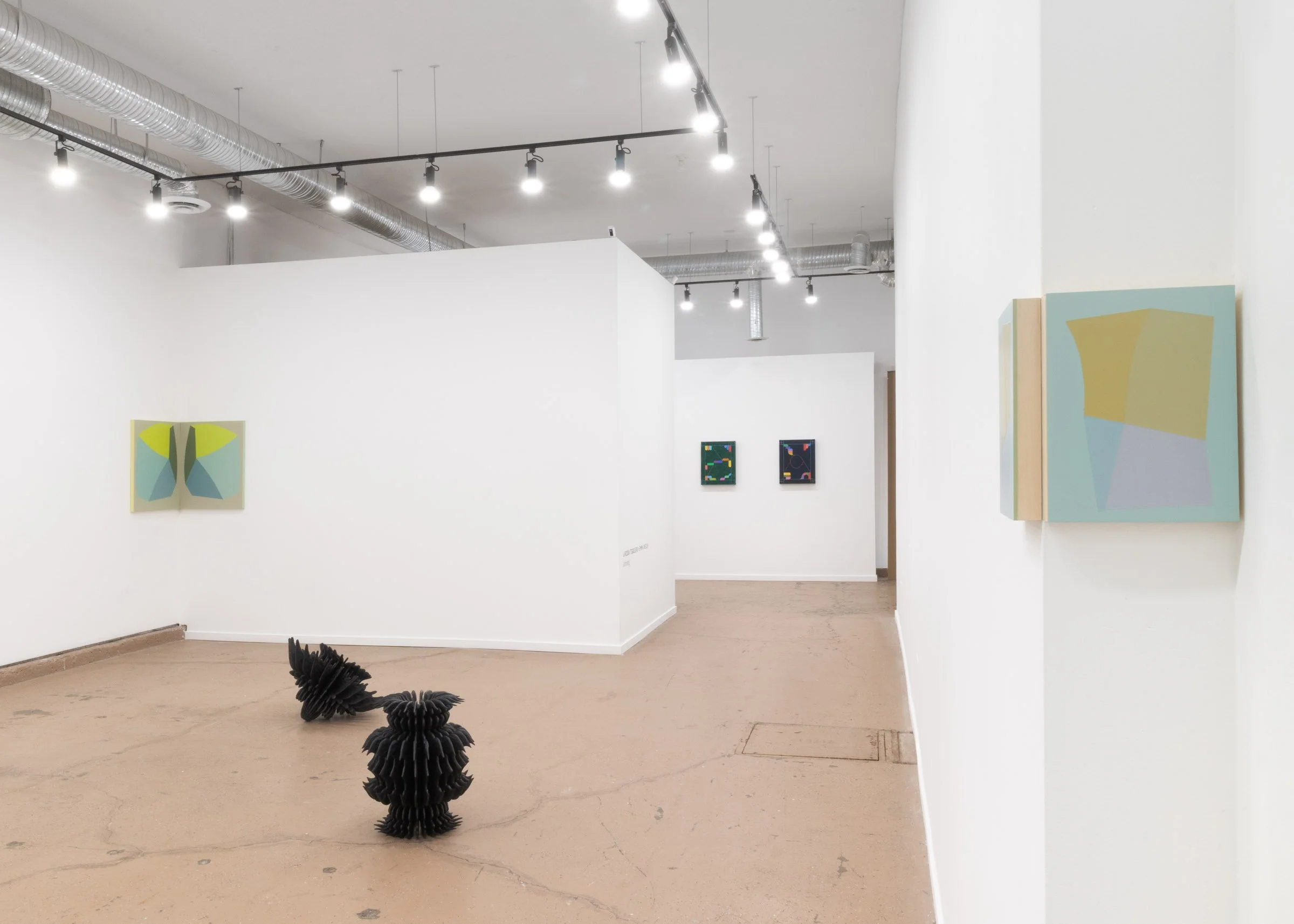   Grinning,  exhibition view, two-person exhibition with  Emma Welch , Norberg Hall, 2026. Photo by LF Documentation 