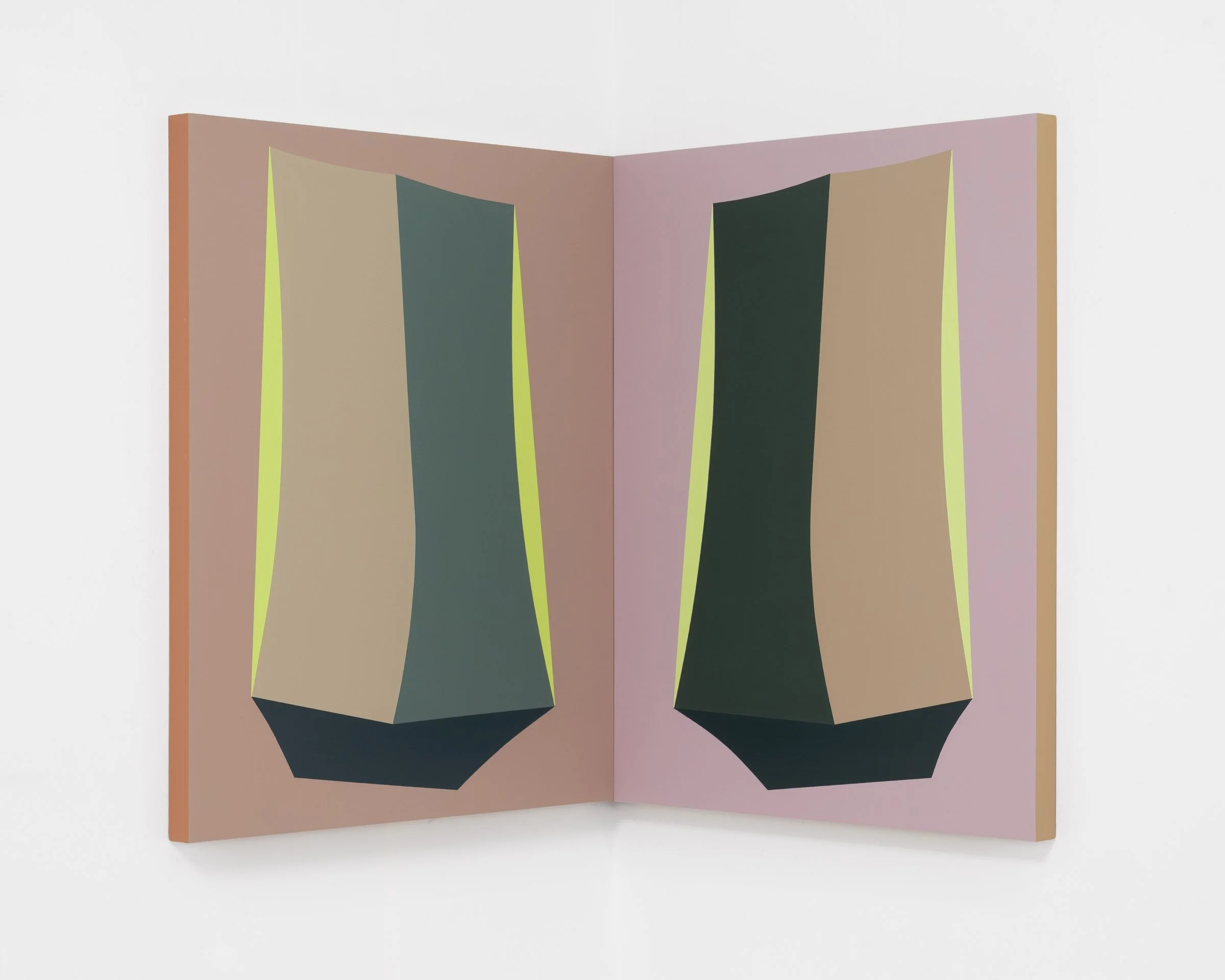   Niche Chat , acrylic on panels, 28 x 46 inches, 2025. Photo by LF Documentation. 