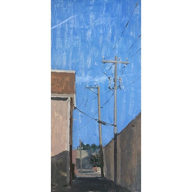 Flagstaff Alley. Oil on panel. Quick sketch in flag on Saturday on my way back from seeing a wonderful show at the @museumofnaz a wonderful collection of @thefosterpaloalto watercolors. #oilpaint #painting #flagstaff #southwest #northernaz #az #plein