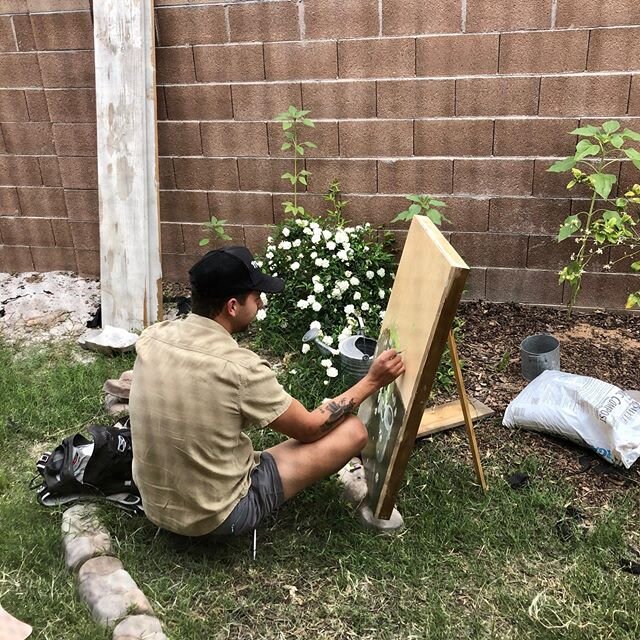 Painting. My mom has been alone for this so painting at her house has been a way for me to talk to her in person daily. Also I&rsquo;ve painted many painting from this micro stool I&rsquo;ve had for years but I finally threw that bastard away as it l