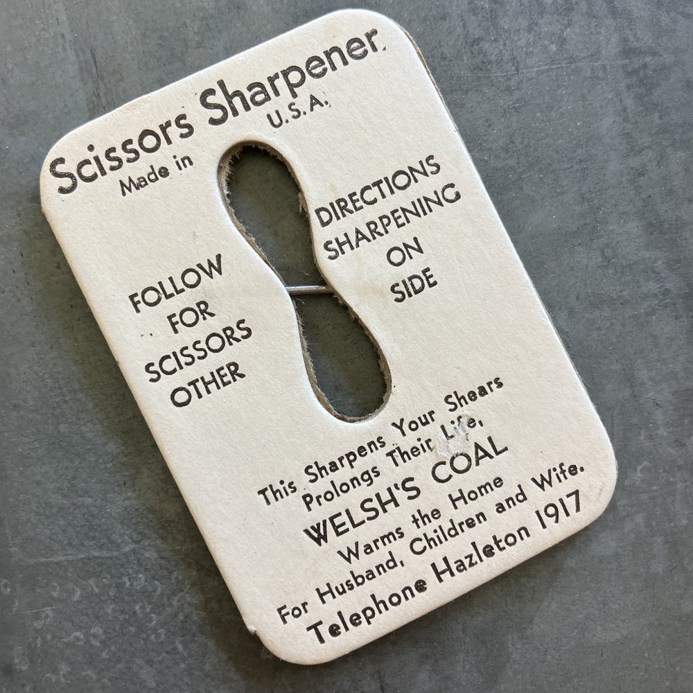 Vintage Amazing Scissors Sharpener Card Advertising Michigan