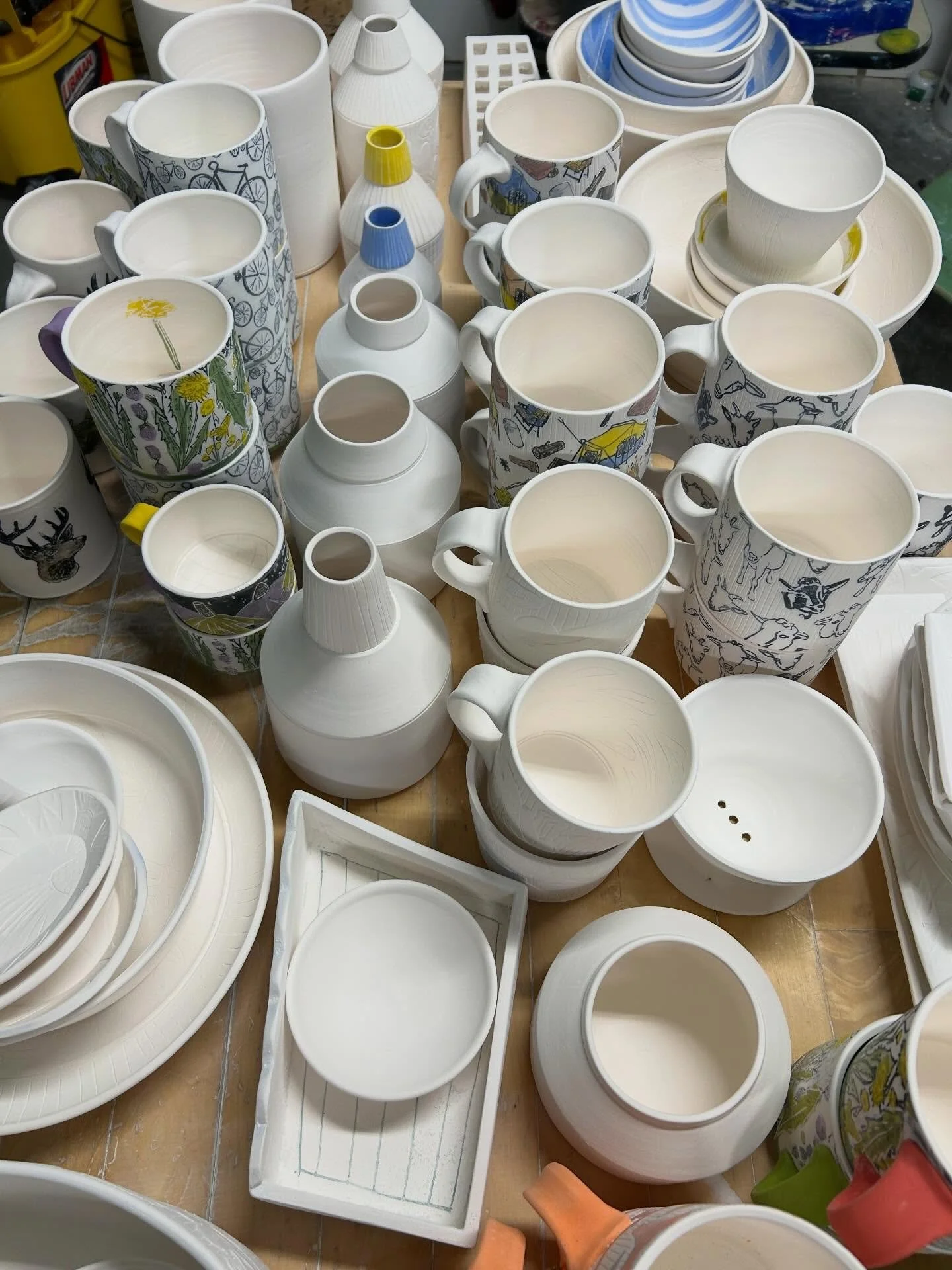 Bisque loaded ready to glaze.