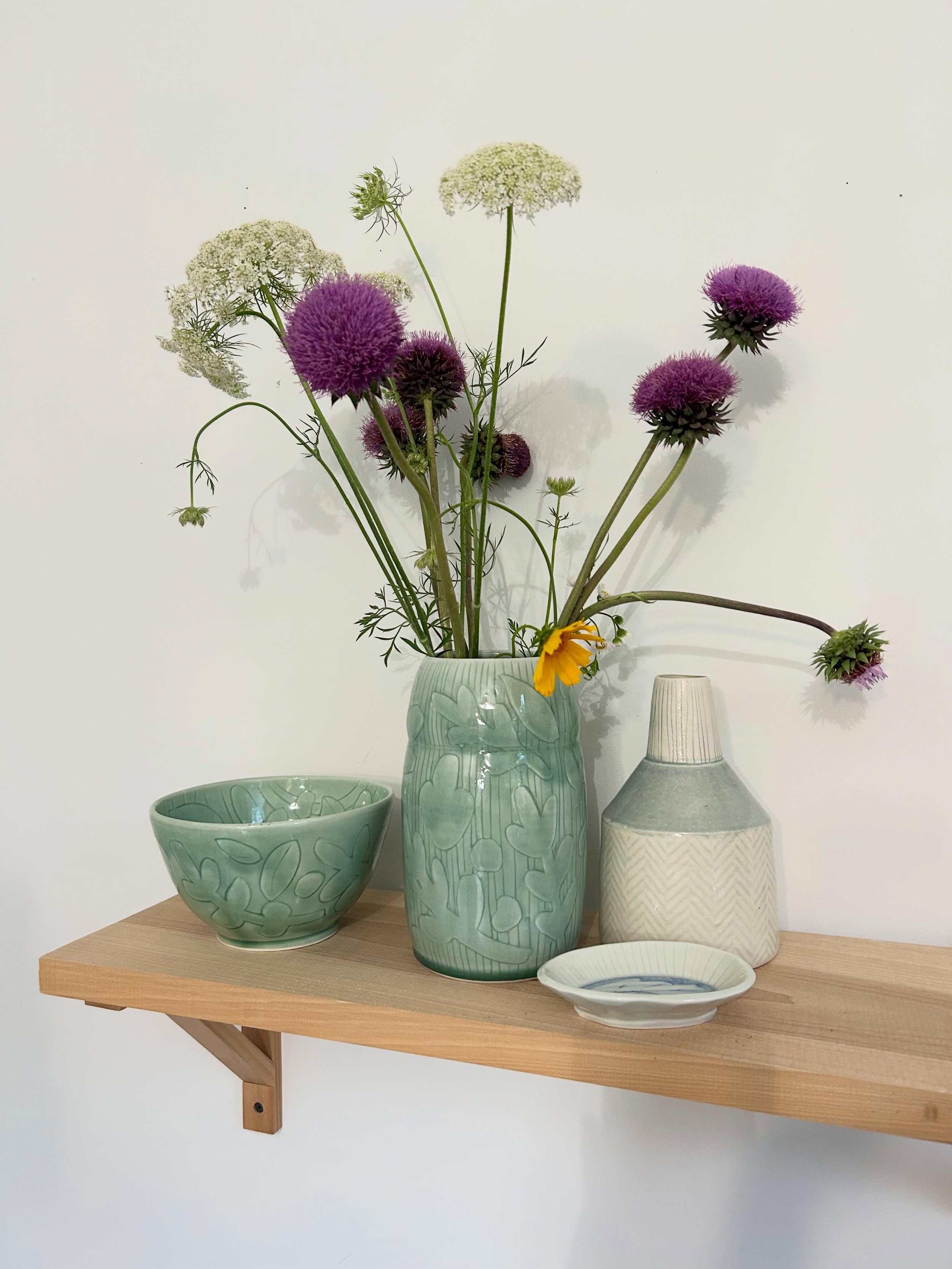 Roadside flowers. 
🌼
#sdukatceramics #pottery #wheelthrown #