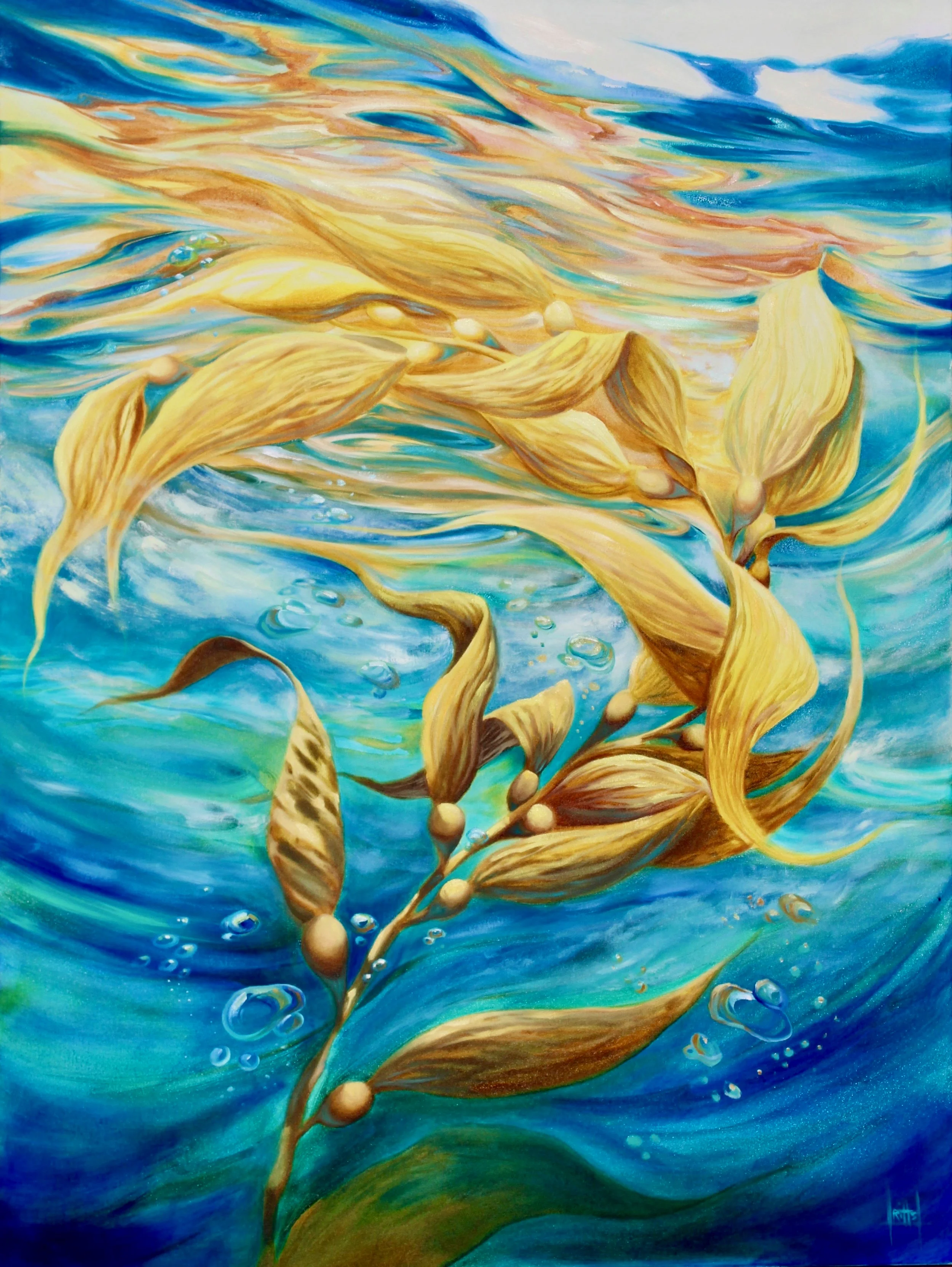 “Sunrise Dive” Oil on Canvas