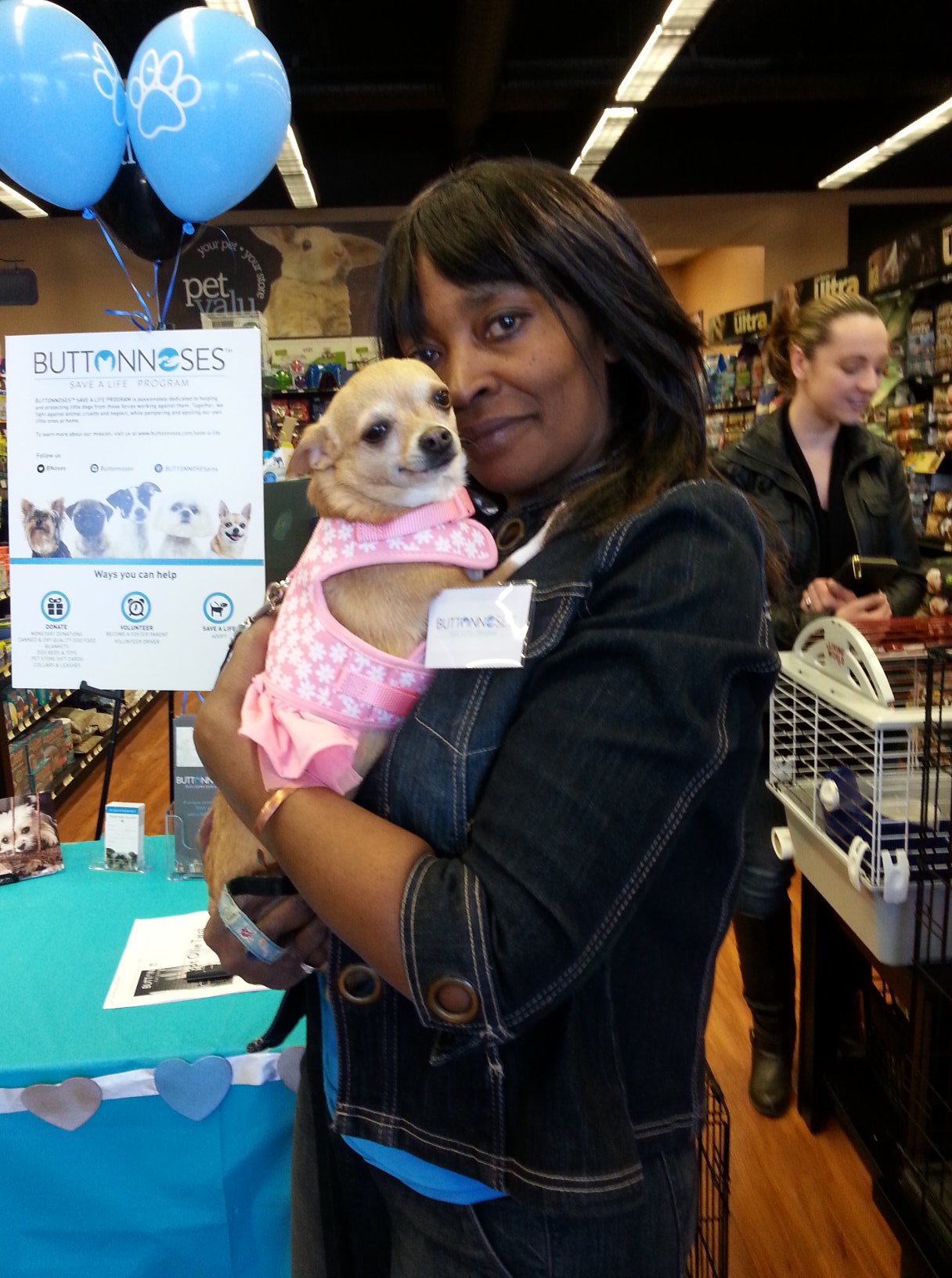 Our volunteer extraordinaire Gayle Wilson cuddling with Sophie V
