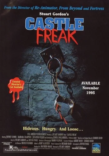 Castle Freak - Dir. Stuart Gordon imdb synopsis: A man struggles to save his family from the strange and deadly occurrences in the castle they've inherited.
