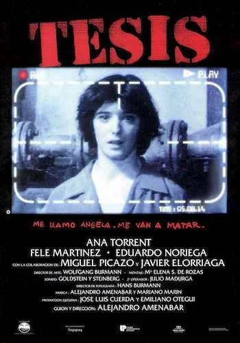Thesis - Dir. Alejandro Amenábar imdb synopsis: While doing a thesis about violence, Ángela finds a snuff video where a girl is tortured until death. Soon she discovers that the girl was a former student in her faculty...