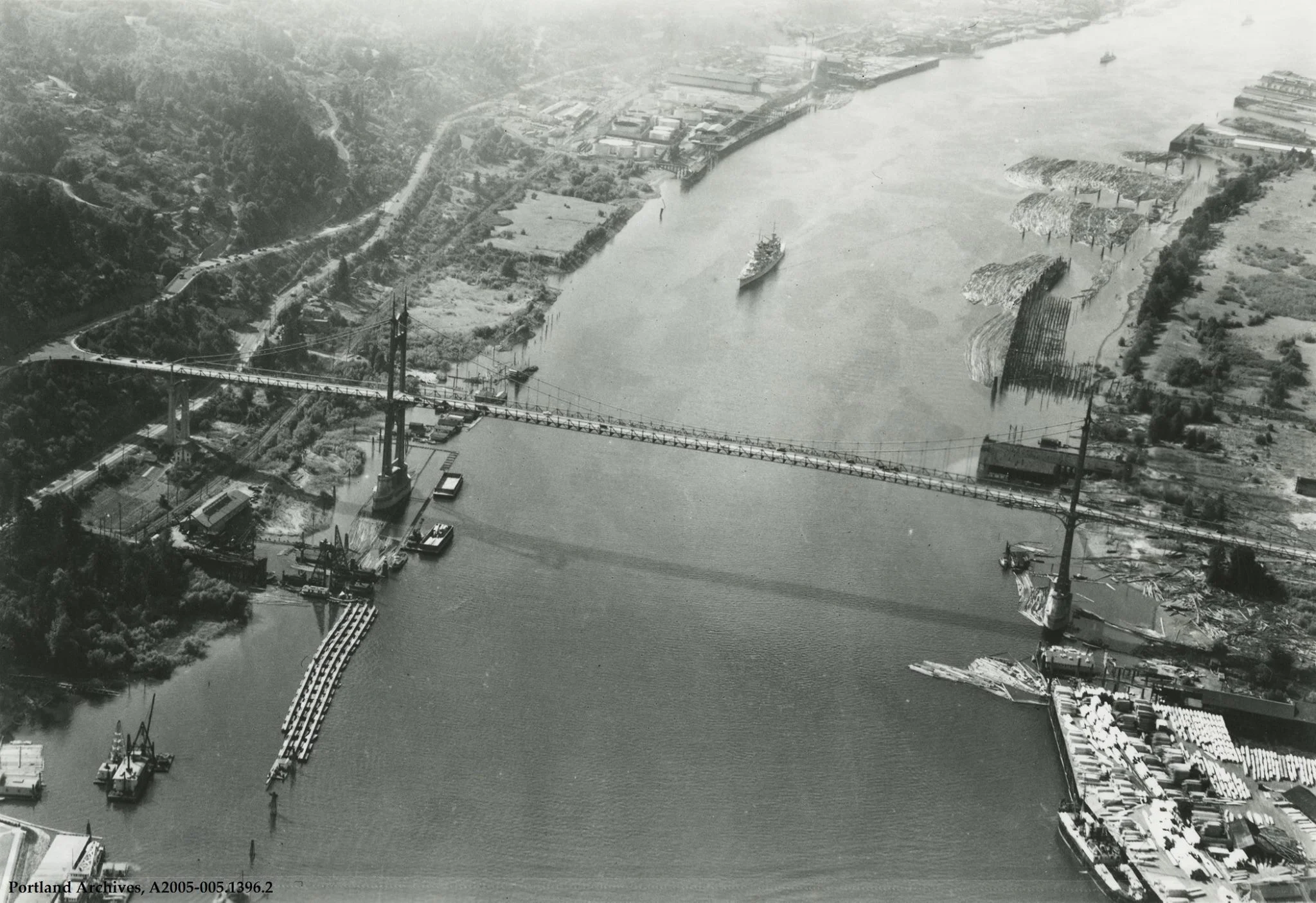 The Historic St Johns Neighborhood settled by homesteaders in the late 1840s, along the banks of the Willamette River close to the confluence with the Columbia River