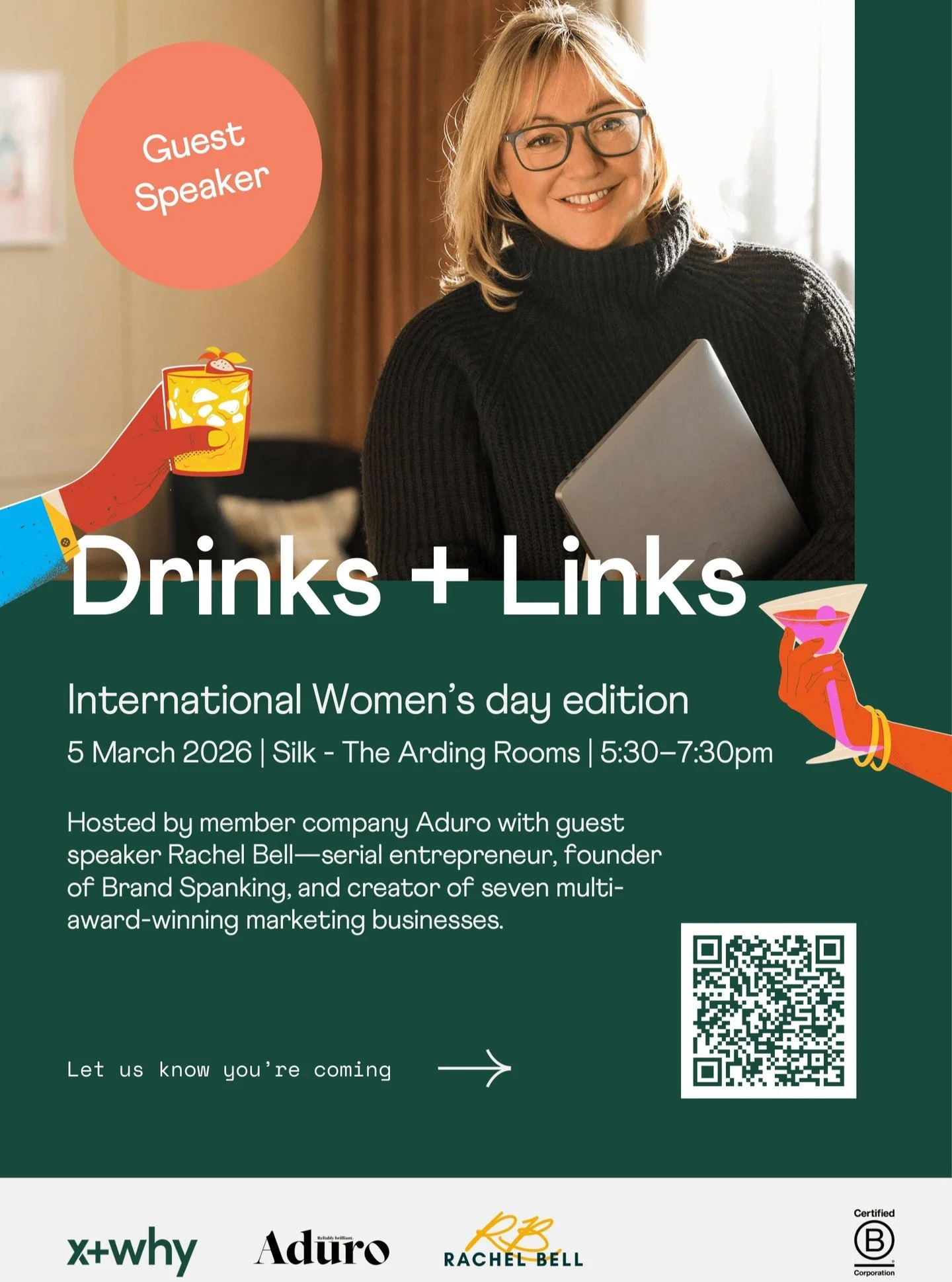 Looking forward to hosting the International Women's Day 'Drinks and Links' at our lovely X+Why office space in Clapham Junction on the 5th of March. 

We will be joined by the entrepreneurial powerhouse that is Rachel Bell for an evening of networki