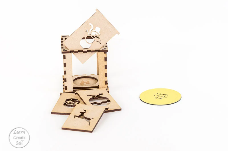 Customised laser cut unique tea light holder four slides for all occasions Christmas gift