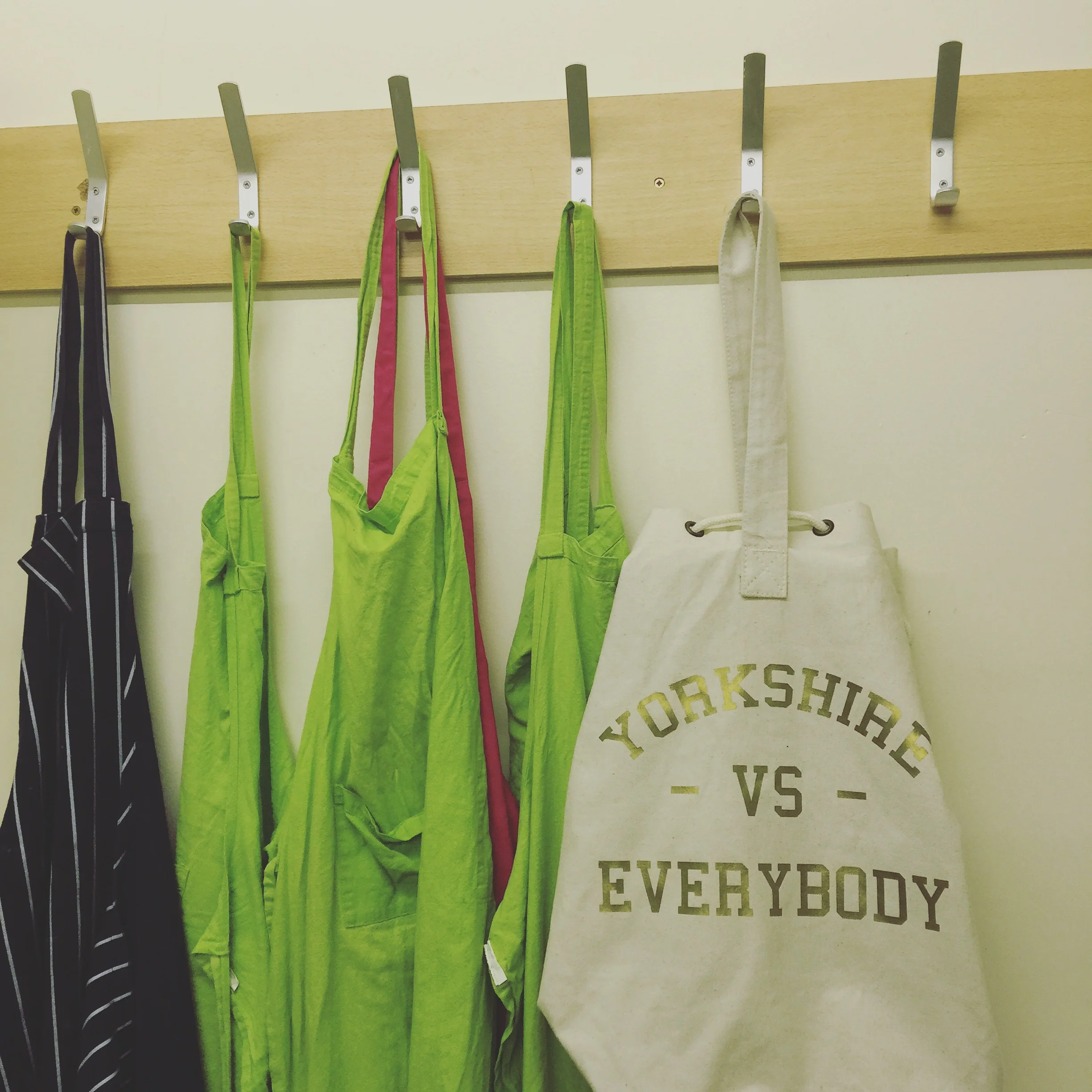 Hand Printed Artistic Duffle Bag in black green and white- Yorkshire Vs Everybody