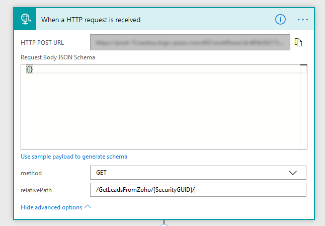 When a HTTP Request is Received {"do" : "awesome stuff"}