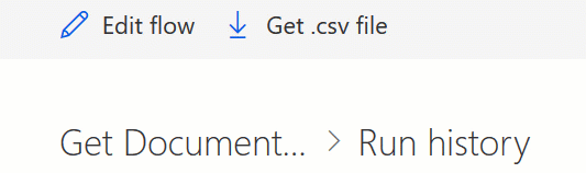 Run History > View > Get .csv file