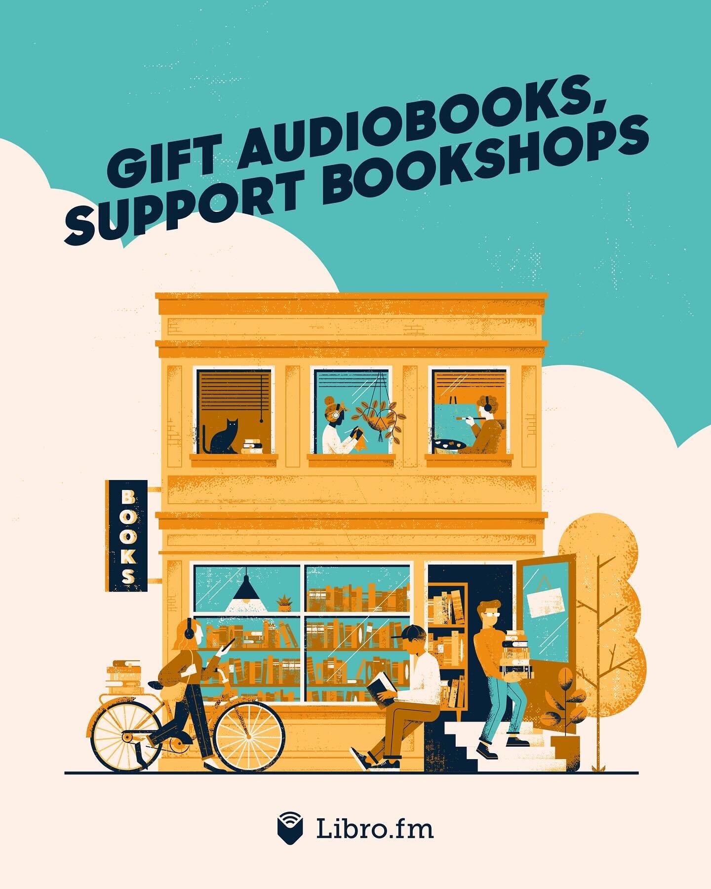 New work: I recently teamed up with @librofm, the audiobook platform, on this illustration that champions the charm of small bookshops. 📚✨

Last year, I worked on an ad campaign for a certain giant-owned audiobook platform that shall remain nameless
