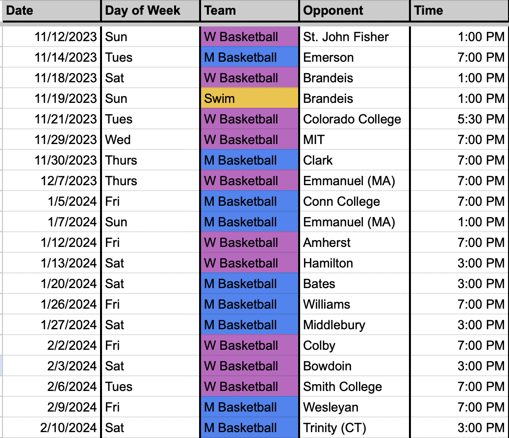 Schedule Tufts JumboCast