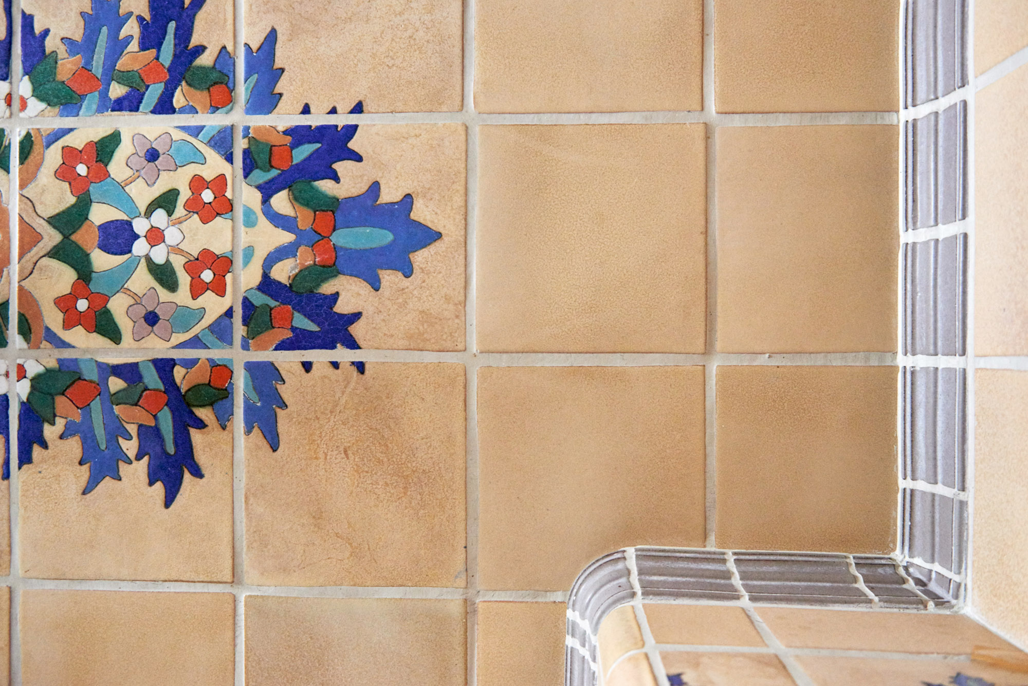 Sample of original Malibu Tile located in the Tower at the Pier.