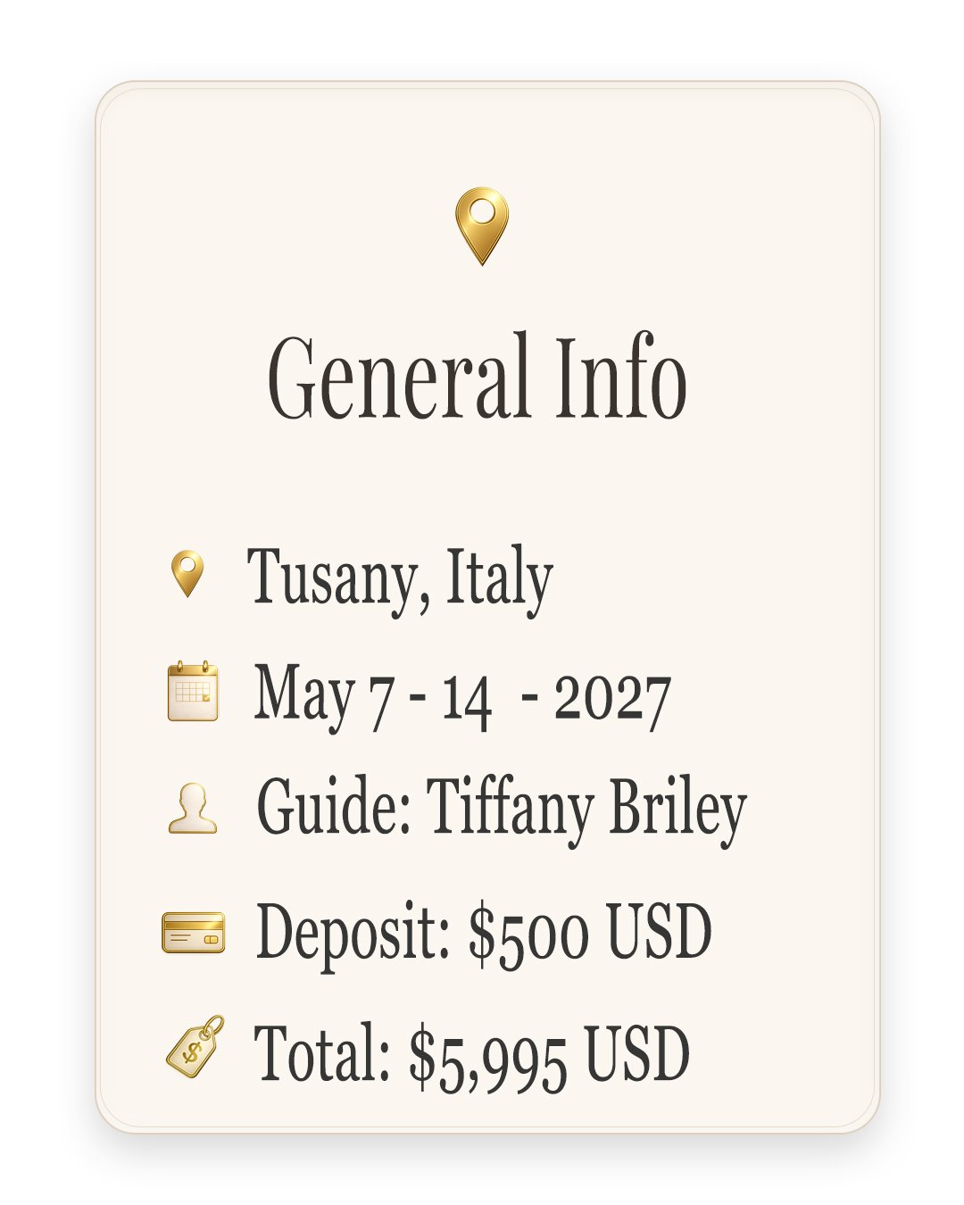 Tuscany Photo Workshop May 7 - 14, 2027