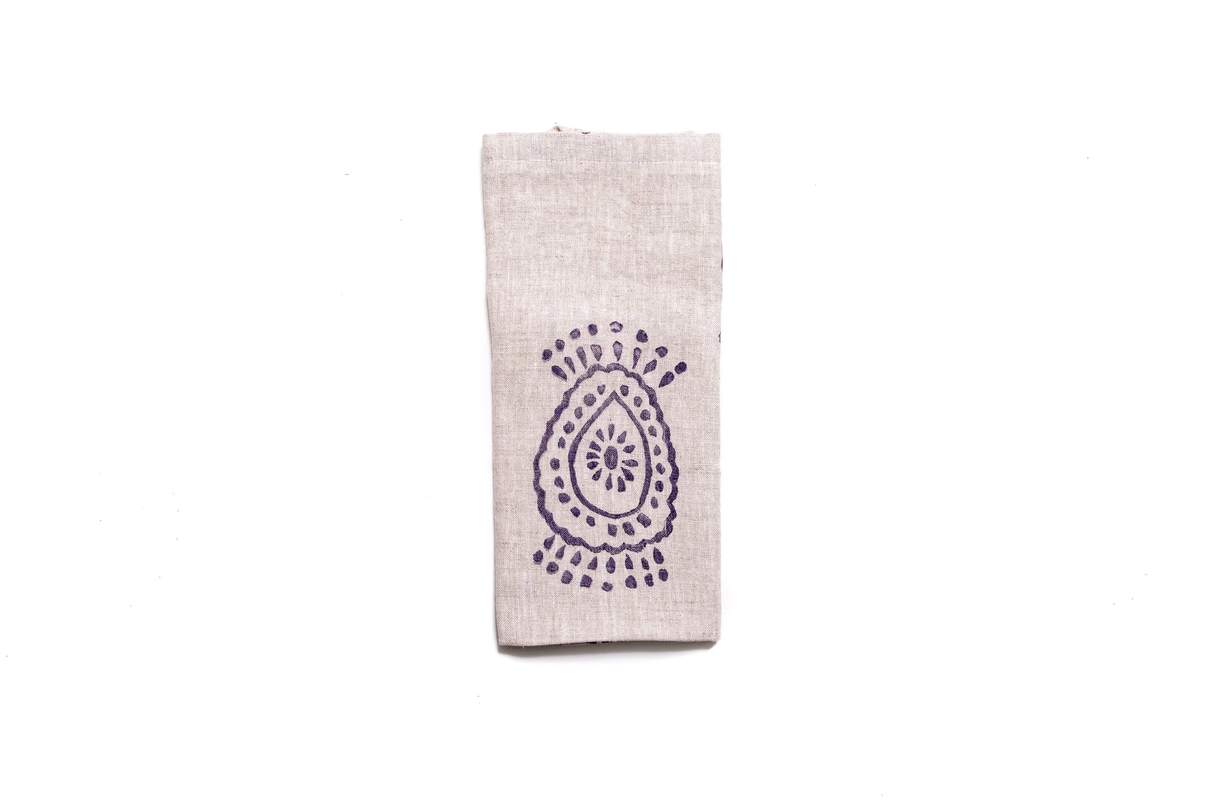 pineapple flower purple dinner napkin oatmeal linen whitebackground.jpg