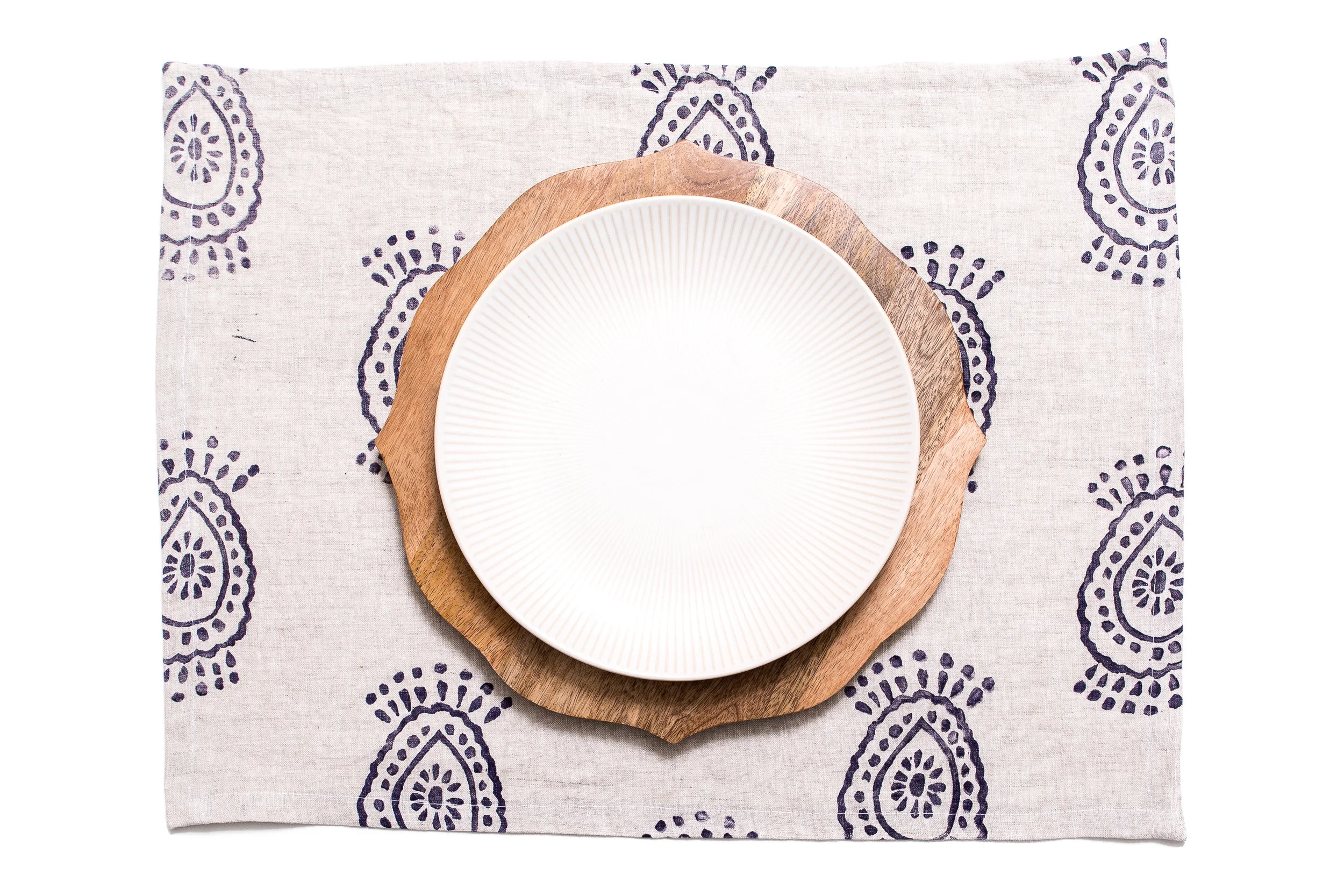 placemat pineapple flower in purple on oatmeal linen.jpg