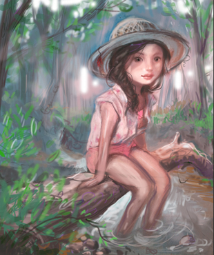 early rough digital sketch to work out my composition and shapes.