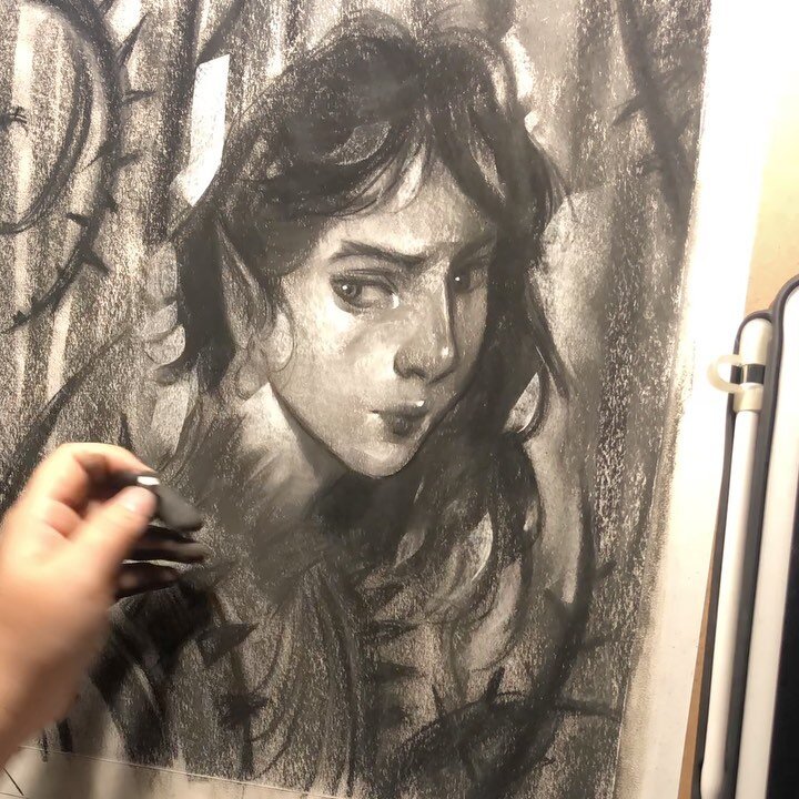 Today I did a presentation and demo for @visualartspassage illustration class. They had great questions and I really enjoy starting this elf illustration with them in chalk pastel. 😄 Looking forward to finishing this one soon. Thank you, John, for i