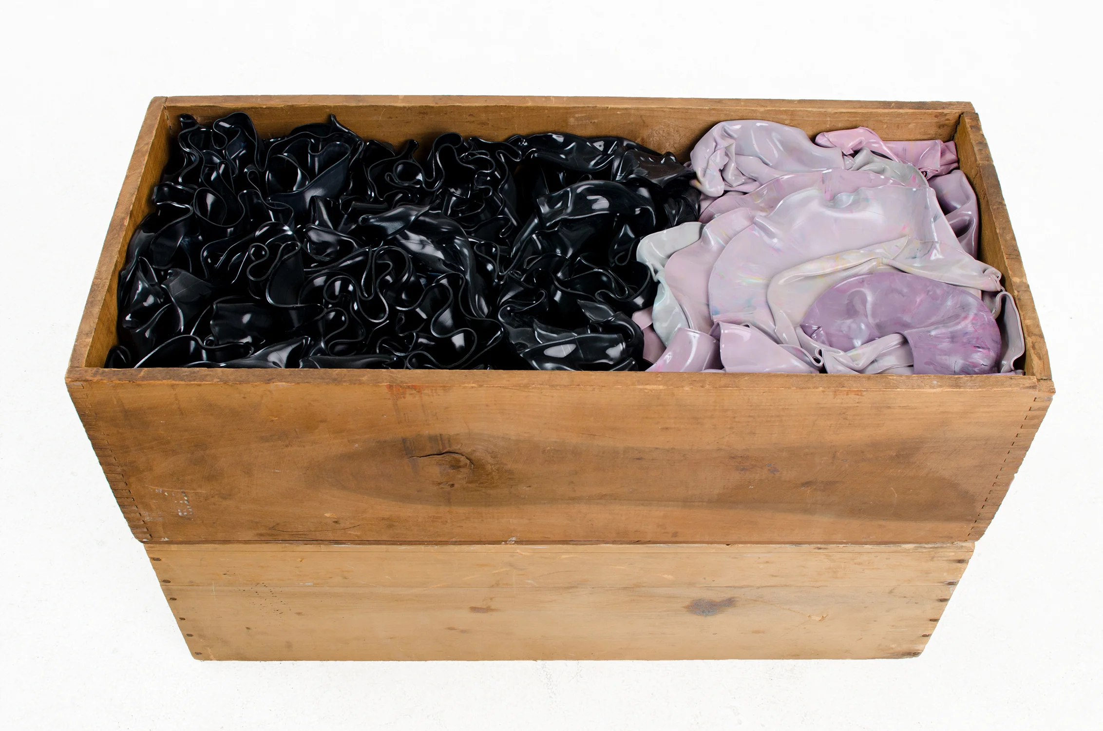UNMADE REMADE wood boxes, vinyl records (sculpture/collage) 31.125” x 19.5” x 13.5”