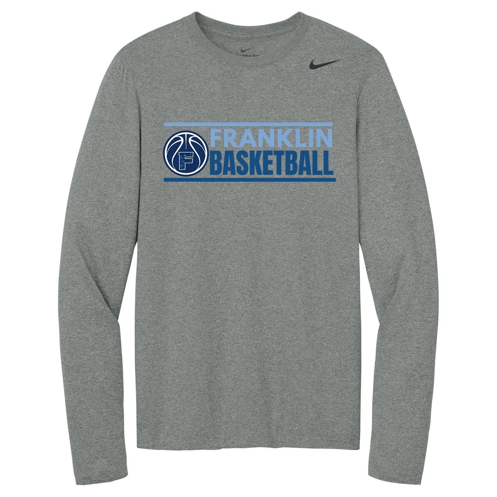 Franklin HS Boys Basketball Grey Nike Team Long Sleeve Tee