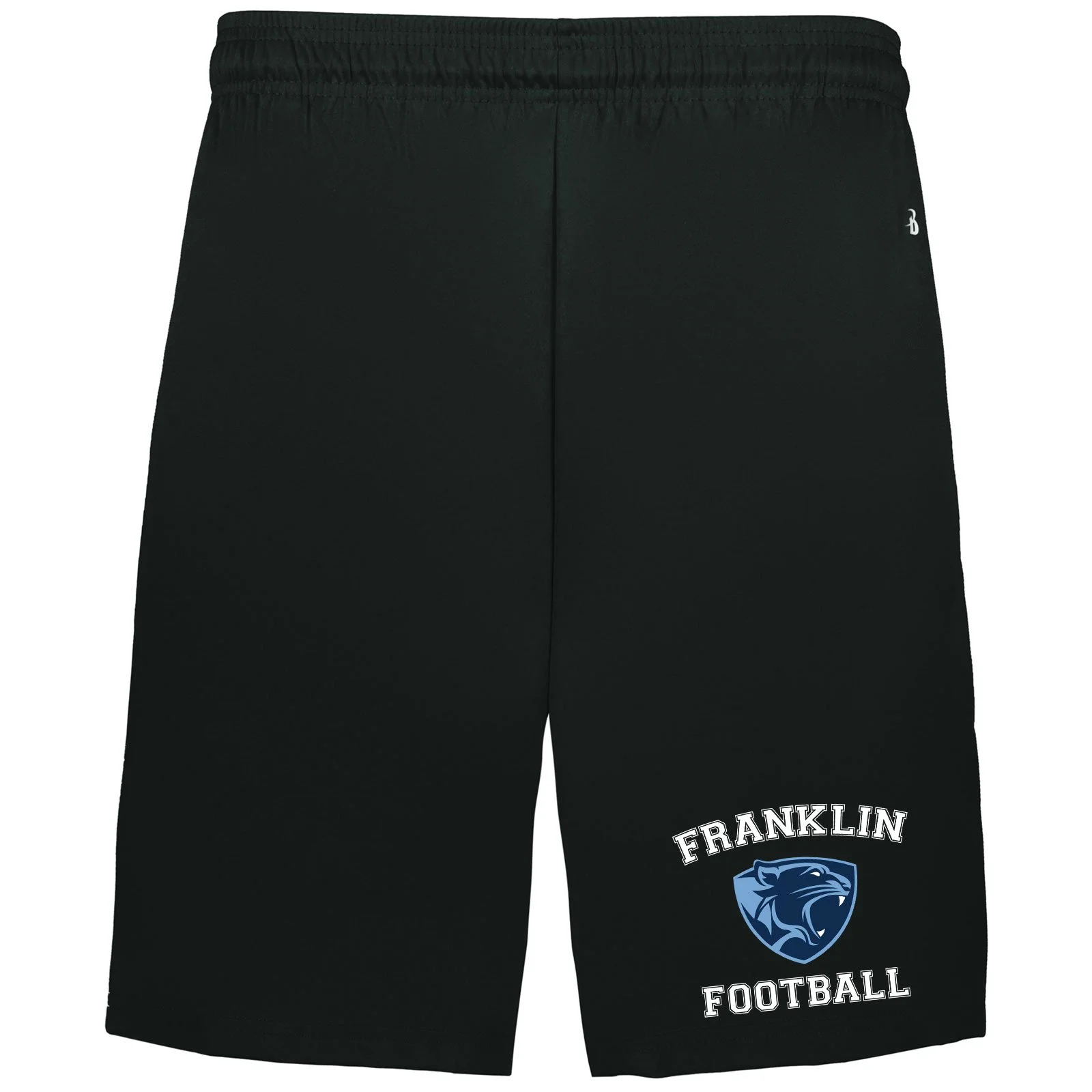 Franklin Youth Football Coaches Black Performance Pocket Shorts