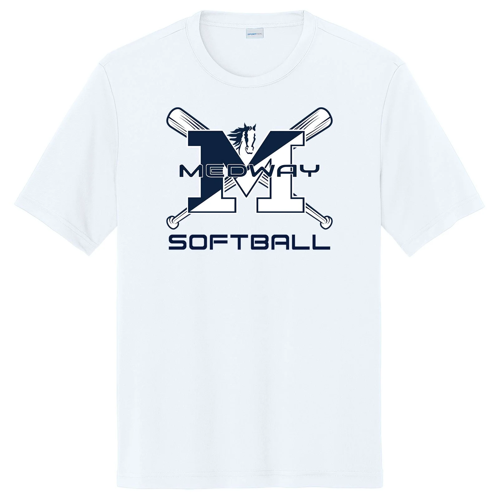 Medway HS Softball White SportTek Performance T-Shirt