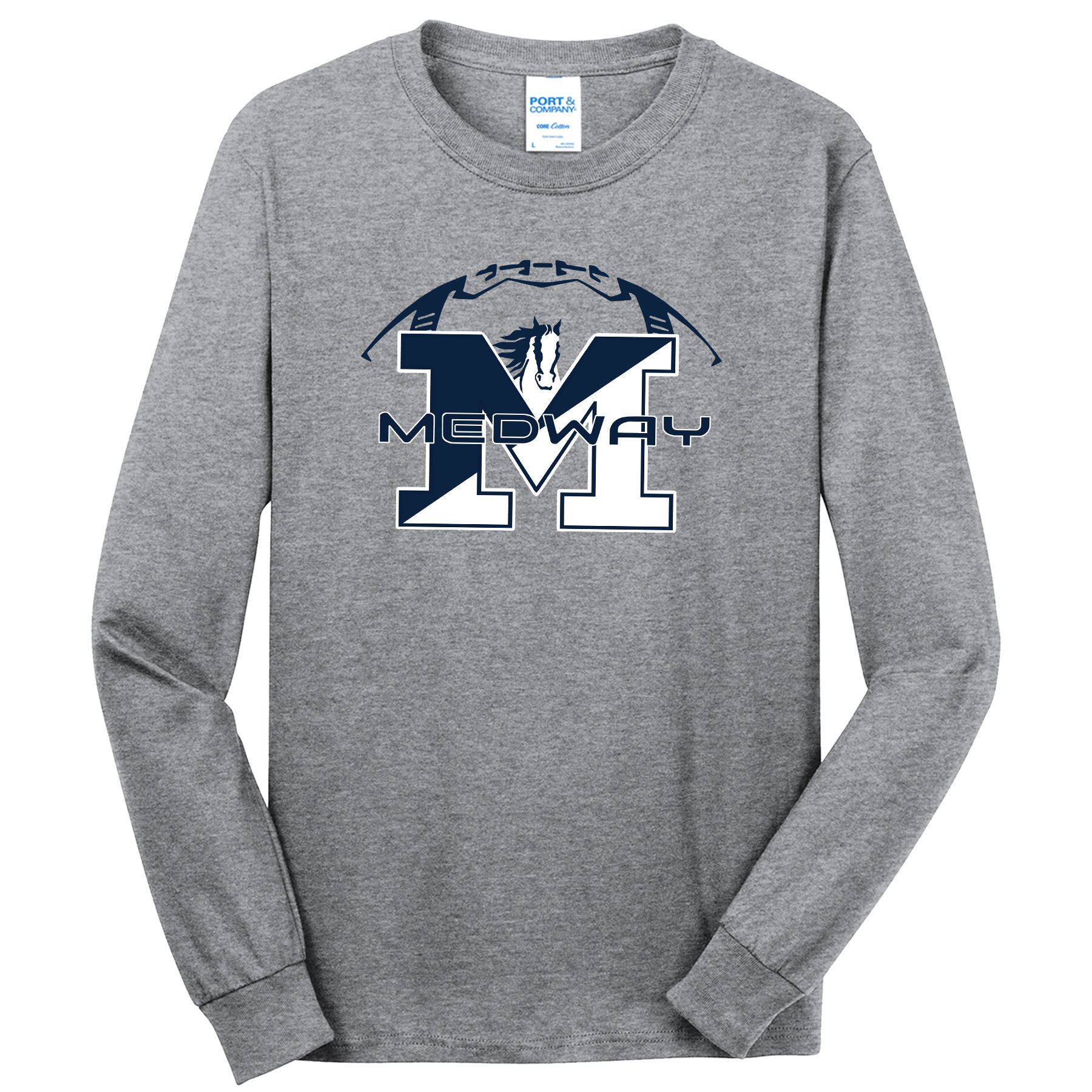 Medway HS Football Grey Longsleeve Tee