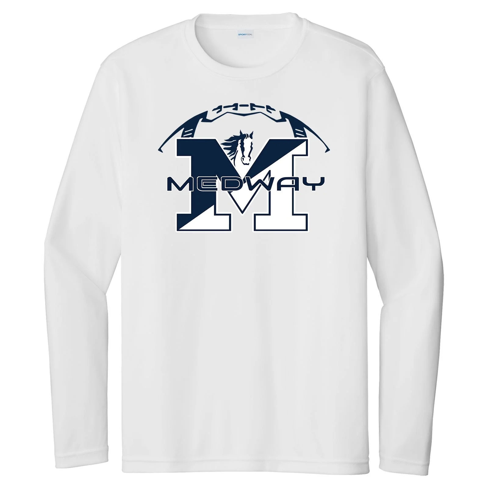 Medway HS Football White Performance Longsleeve Tee