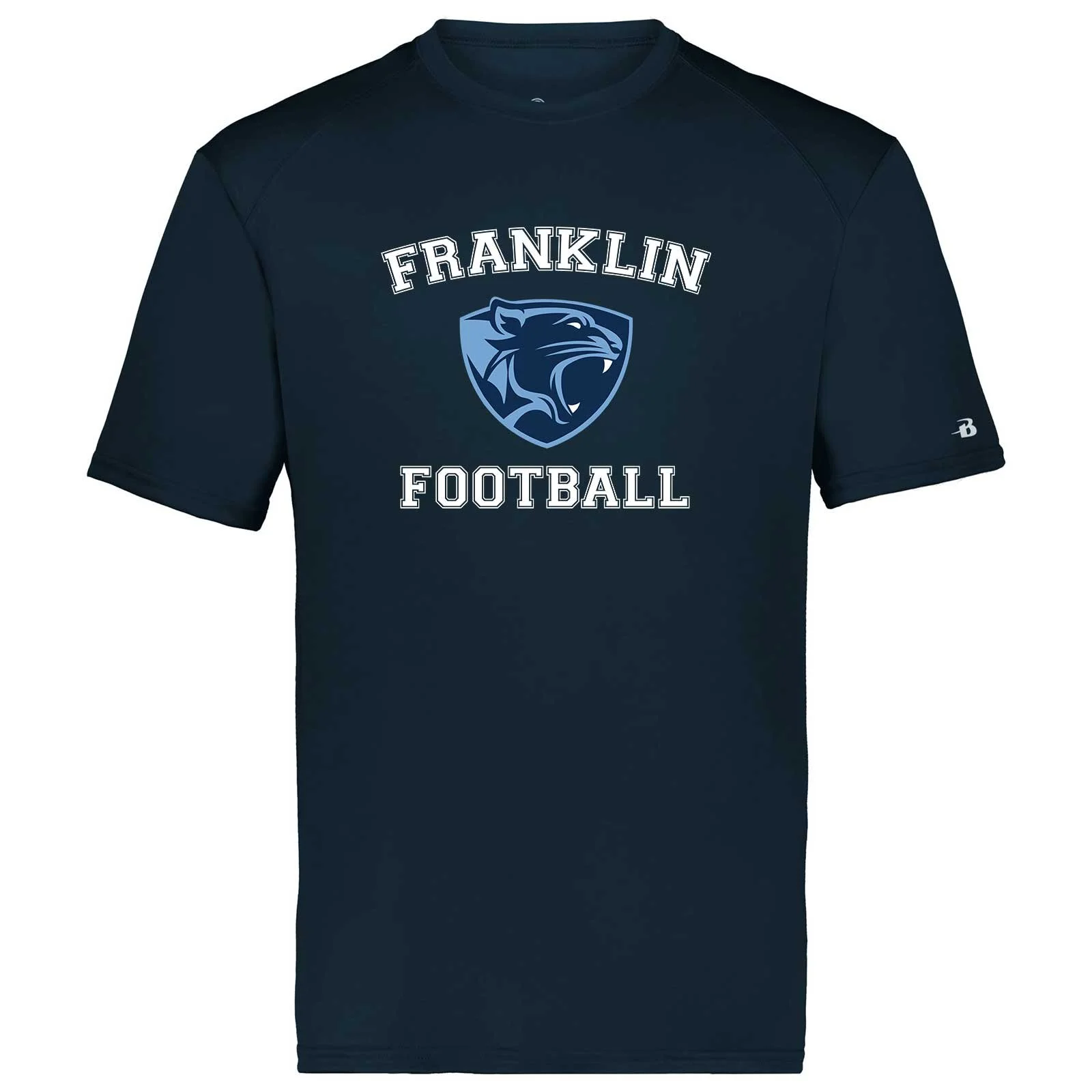 Franklin Youth Football Navy Badger Performance T-Shirt