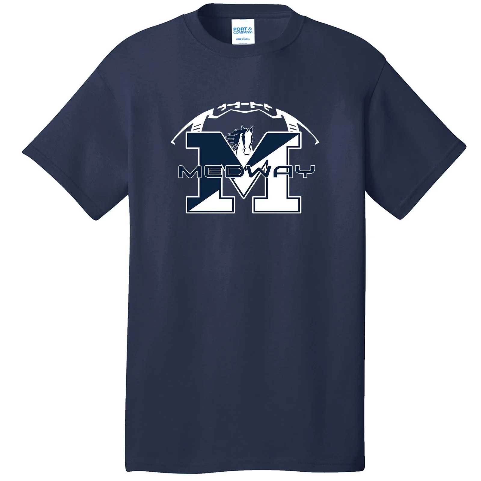 Medway HS Football Navy Cotton Tee