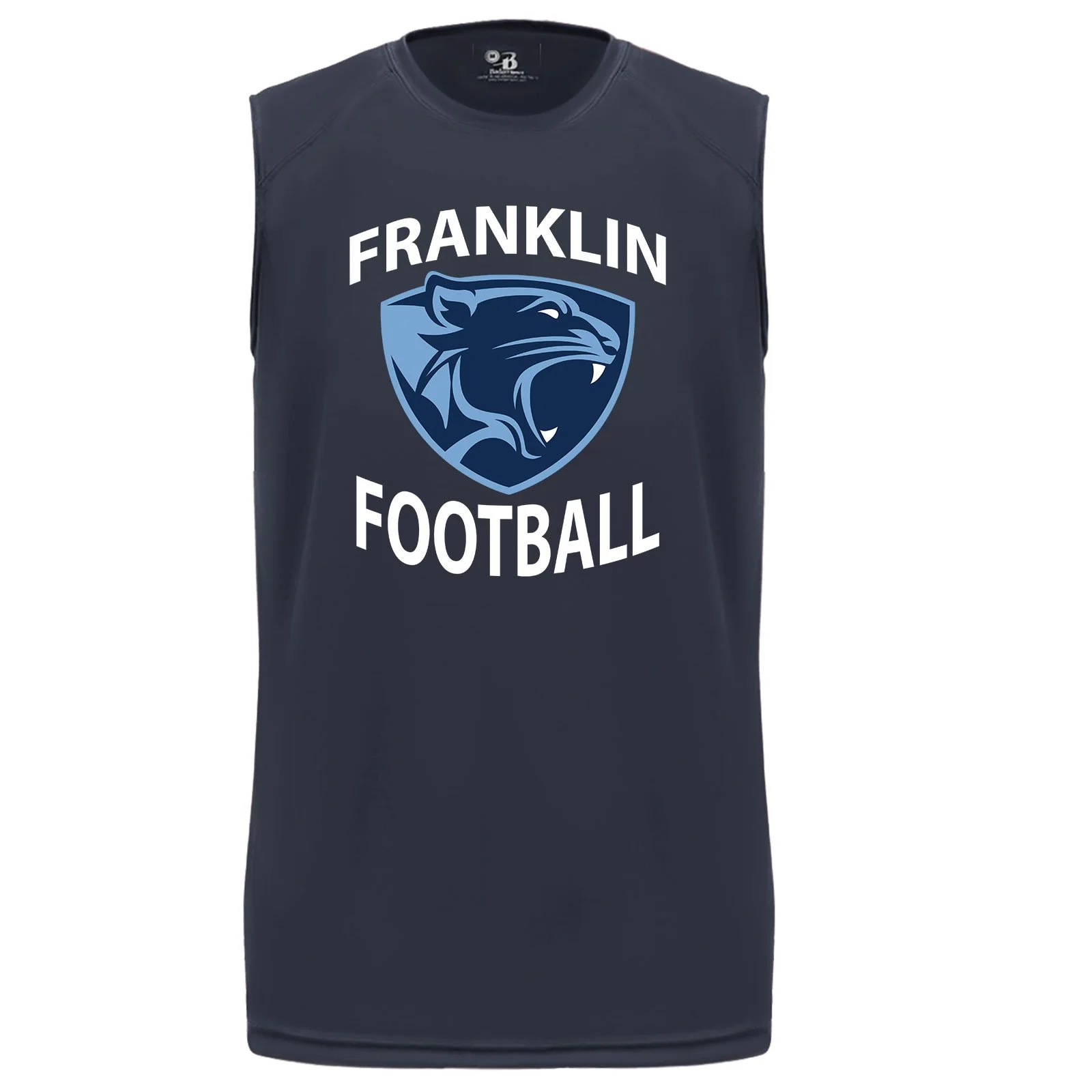 Franklin Youth Football Navy Sleeveless Performance Tee