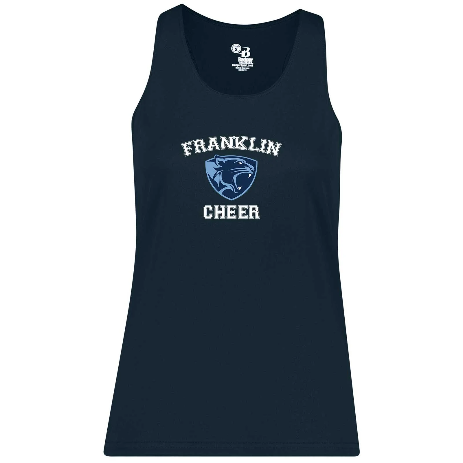 Franklin Youth Cheerleading Coaches Navy Racerback Tank