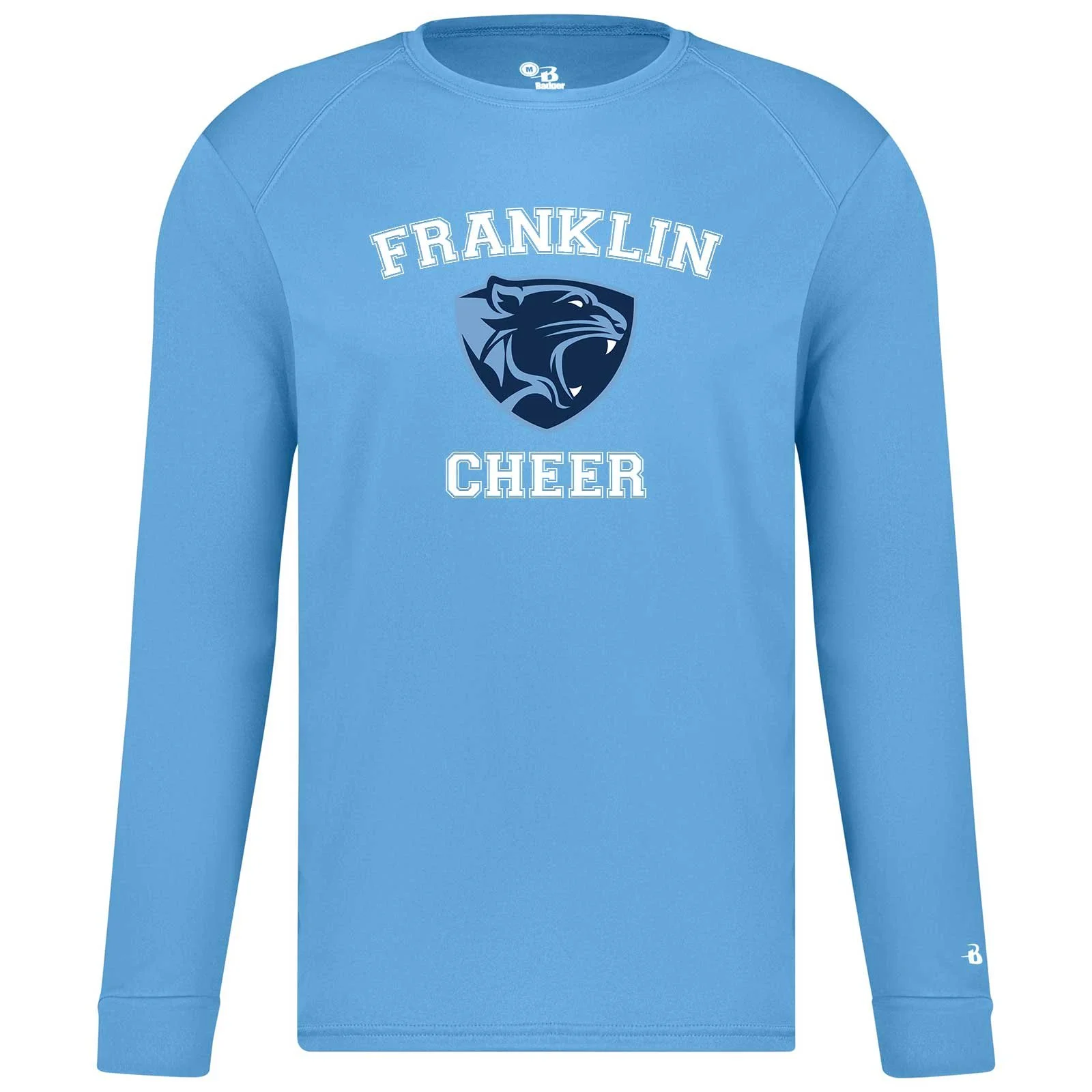 Franklin Youth Cheerleading Columbia Badger Long Sleeve Performance Tee