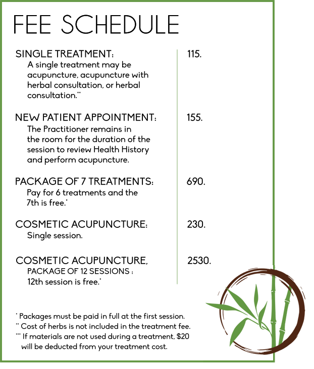 Roots Acupuncture & Herbal Medicine Pricing