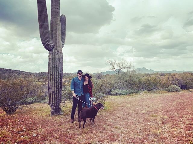 Here we are next to a huge cactus a few weeks ago🌵 
Happy Thursday everyone...at least we think it&rsquo;s Thursday? Quarantine life is weird. Stay safe and #stayhome 
We&rsquo;re staying in and working up some new music to play y&rsquo;all soon! #q