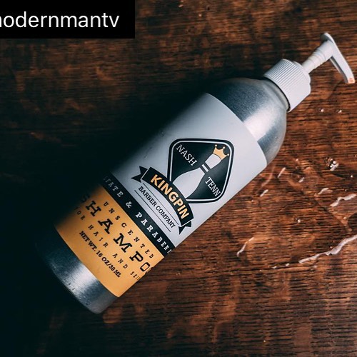 Cant wait to see what @modernmantv has to say about my Shampoo for Hair & Skin tomorrow!! .
.
.
.
.
#nashville #local #mensgrooming #allnatural #kngpinbarberco #pinhead