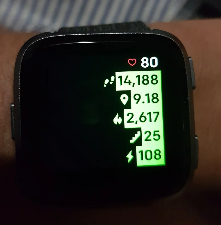 A wall of positive reinforcement from the fitbit, though my feet are sore.